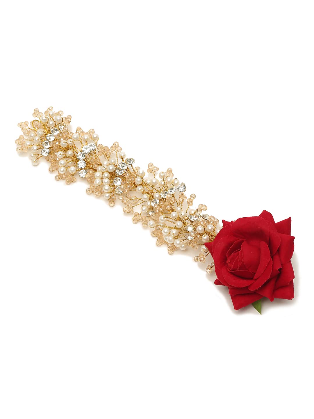 YouBella Women Fashion Stylish and Trendy  Jewellery Beaded Floral Hair Chain for Women and Girls
